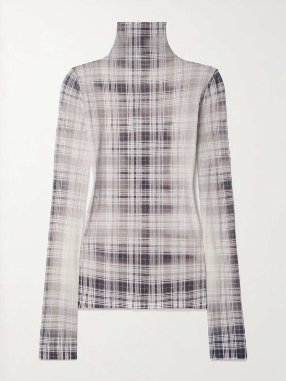 Acne Studios checked stretch-jersey sheer turtleneck top - Picture 5 of 7